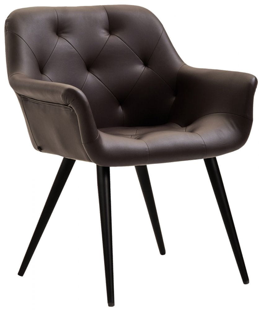 BHM Germany Jedálenská stolička Langford, syntetická koža, hnedá